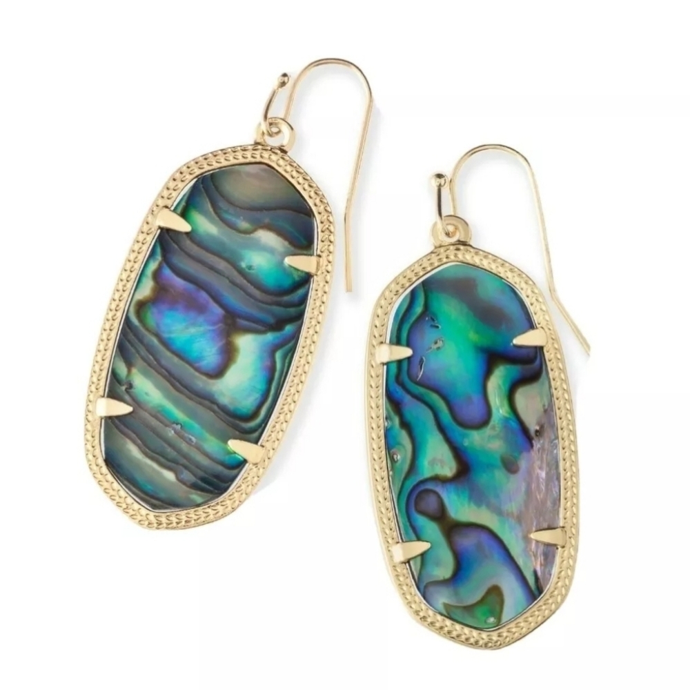 Kendra Scott Elle Gold Drop Earrings Abalone Shell